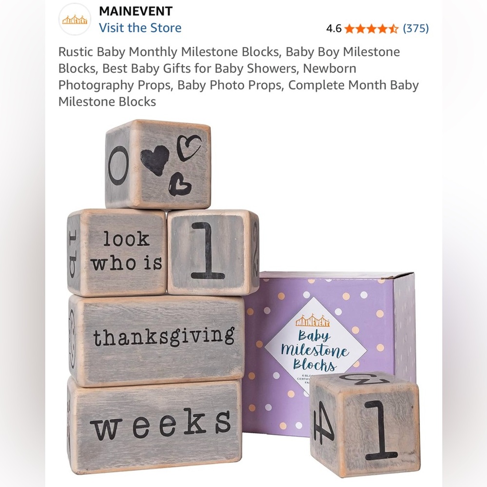 Baby Milestone Blocks Set - Picture 2 of 4